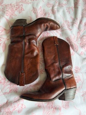 Brown Leather Western Cowboy Boots
